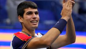 Carlos Alcaraz celebrando su triunfo en el US Open