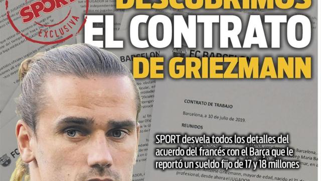 La portada del diario SPORT (05/09/2021)