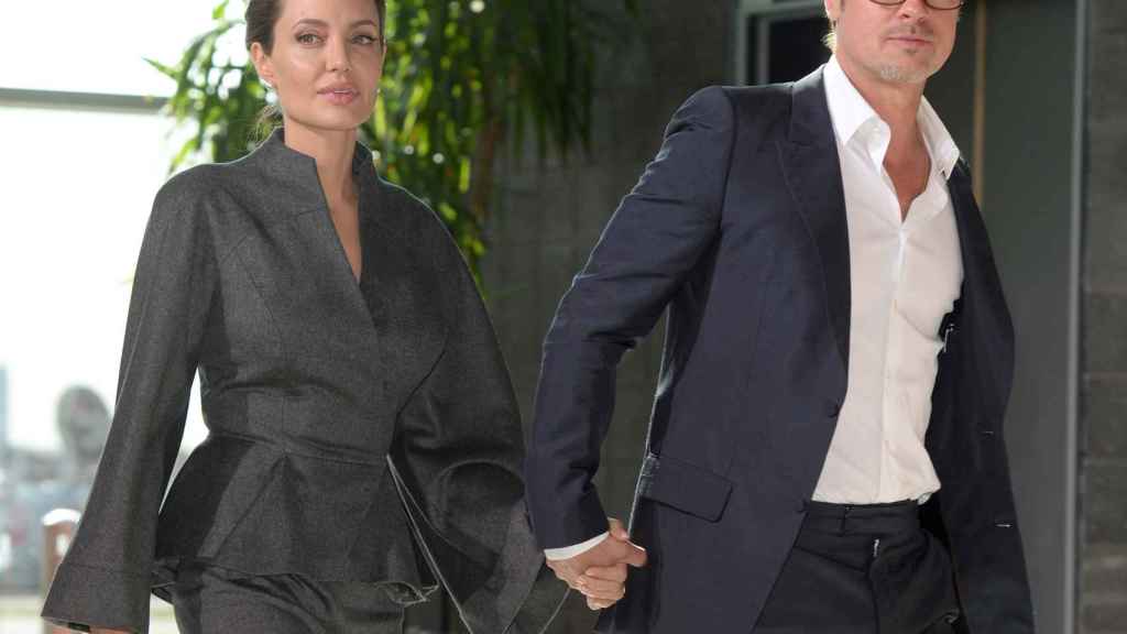 Angelina Jolie y Brad Pitt, durante un evento en Londres.