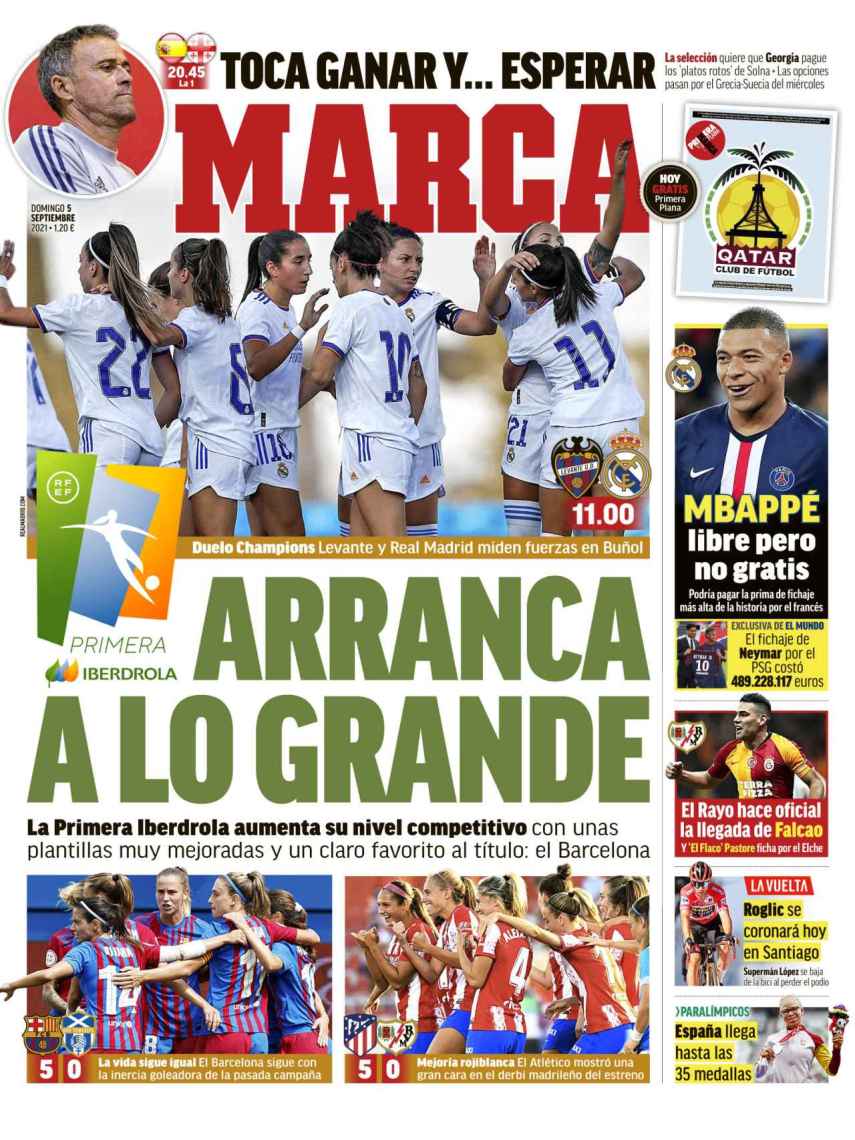 La portada del diario MARCA (05/09/2021)