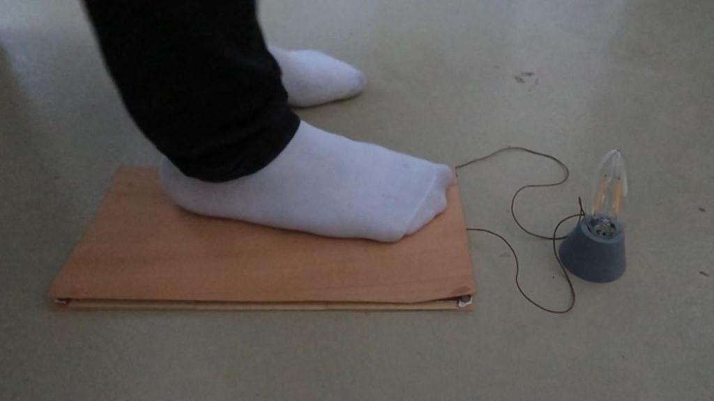 The prototype of a wooden floor that generates electricity.