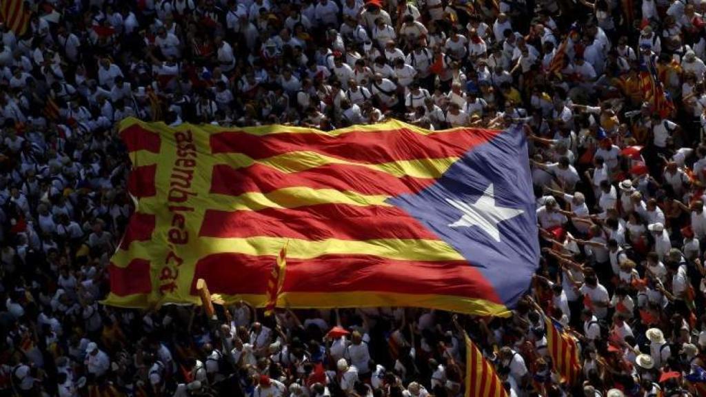 Estelada durante la celebración de la Diada. Efe
