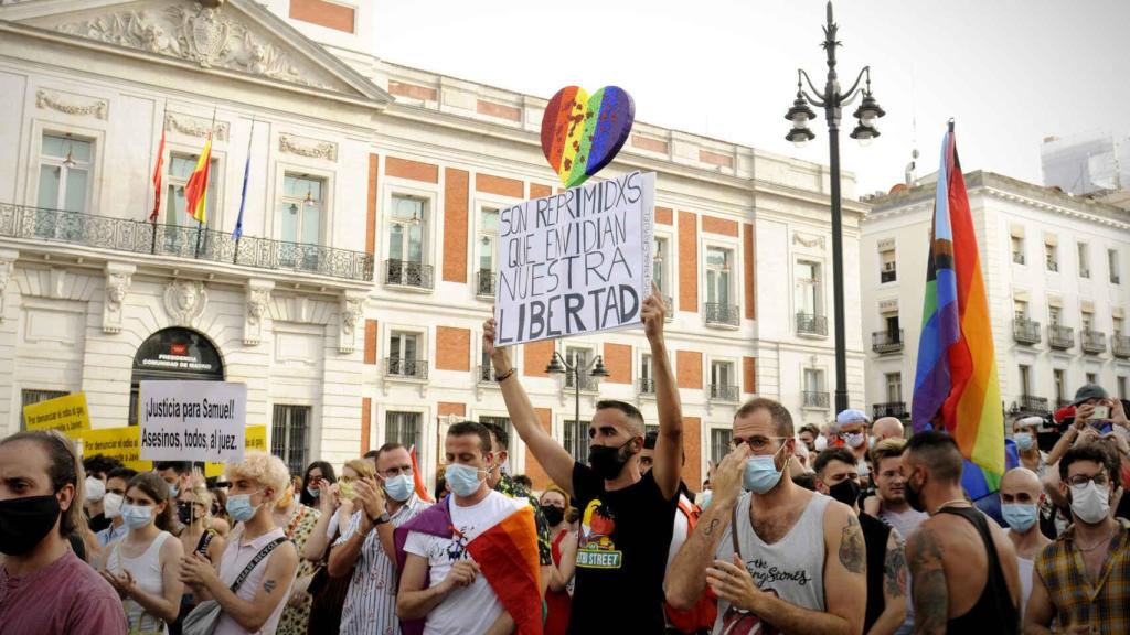 Demonstration held in July in Madrid condemning the murder of Samuel Luiz.