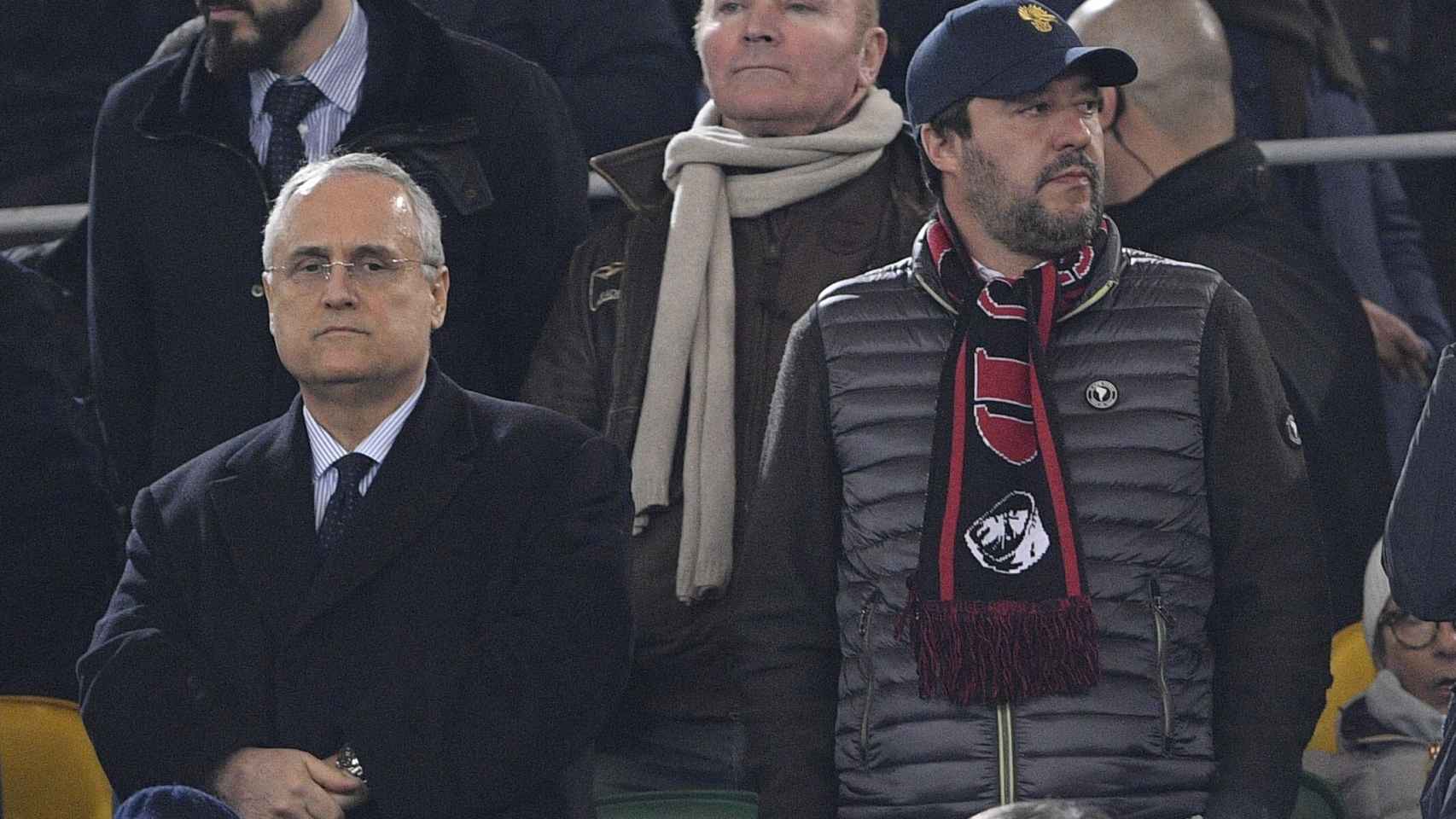 Claudio Lotito, dueño de la Salernitana, en un partido de la Lazio