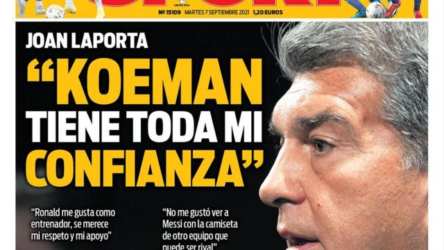 La portada del diario SPORT (07/09/2021)