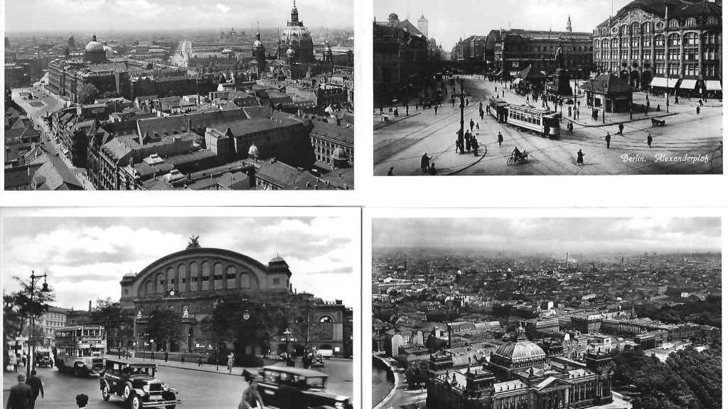 Postales de Berlín cedidas por el autor, en la esquina inferior derecha el Reichstag antes de su incendio.