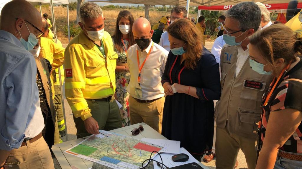 La consejera de Medio Ambiente, Carmen Crespo, en el puesto de mando.