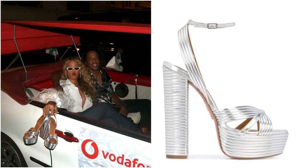 Beyoncé con sandalias de Aquazzura.