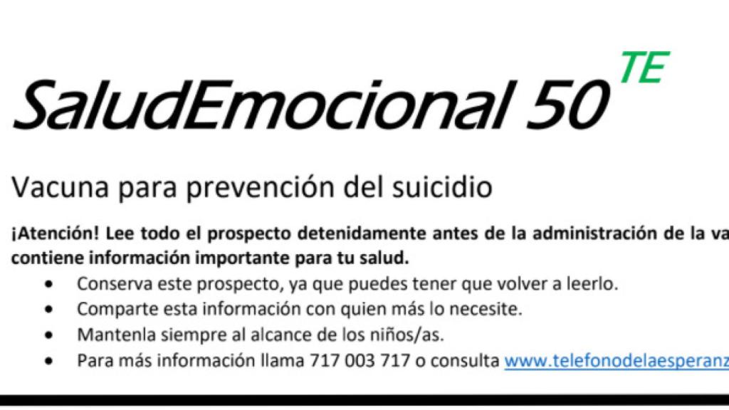 SaludEmocional50, la campaña del Teléfono de la Esperanza.