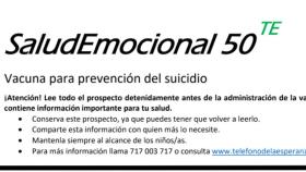 SaludEmocional50, la campaña del Teléfono de la Esperanza.