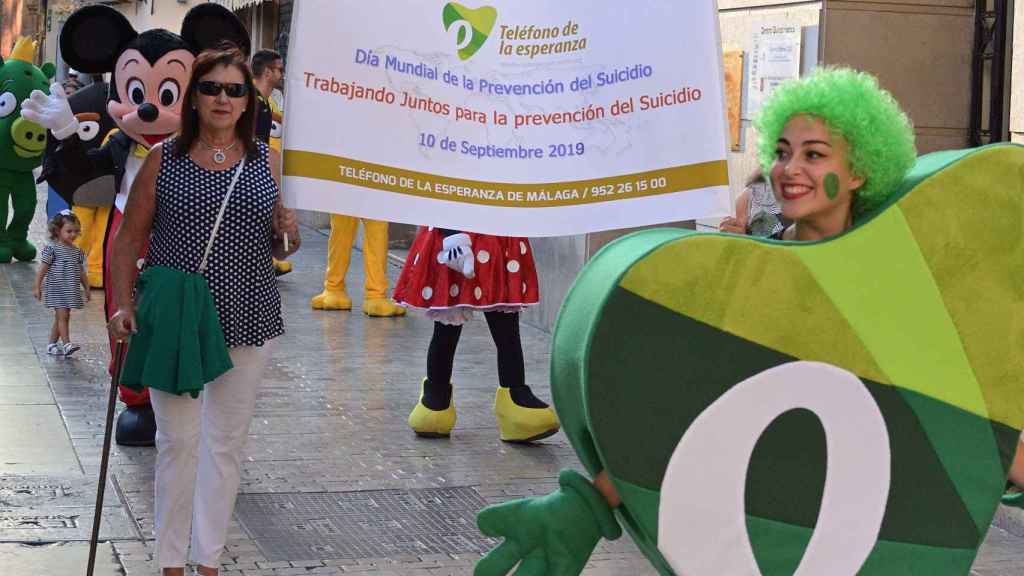 Una imagen del Día Mundial de la Prevención del Suicidio en Málaga hace dos años.