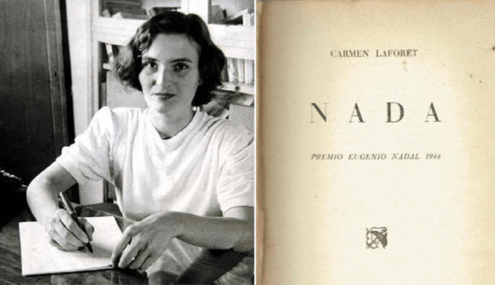 Una foto de Laforet junto a una imagen de la novela de 'Nada'.