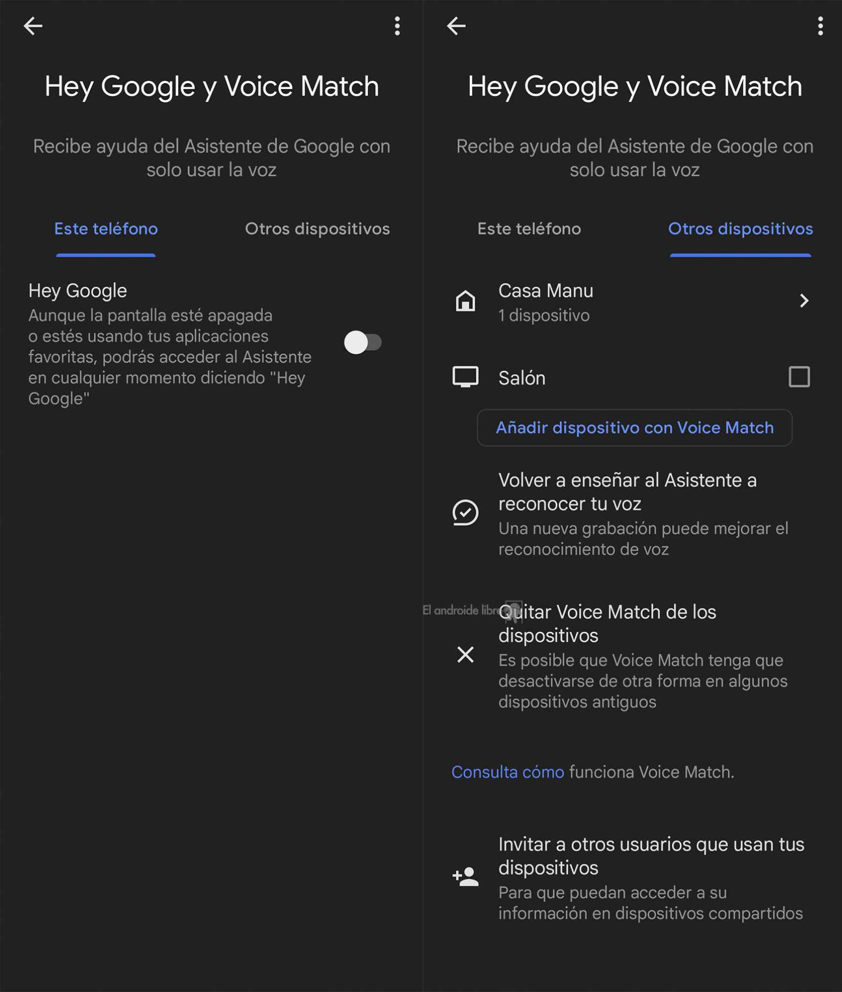Voice Match en Google Assistant