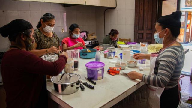 Algunas de las mujeres que trabajan en el restaurante Tsa’tsal Ontonal de Chiapas (México).