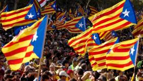 Manifestación independentista celebrada durante la Diada.