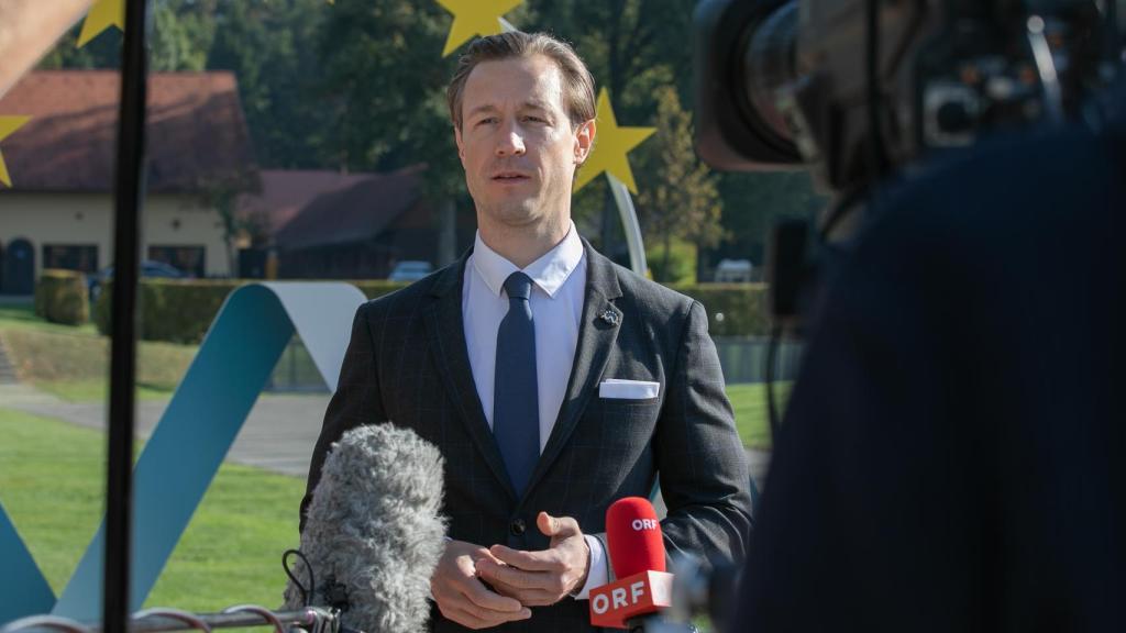 Austrian Finance Minister Gernot Blümel leads the Nordic Falcons camp