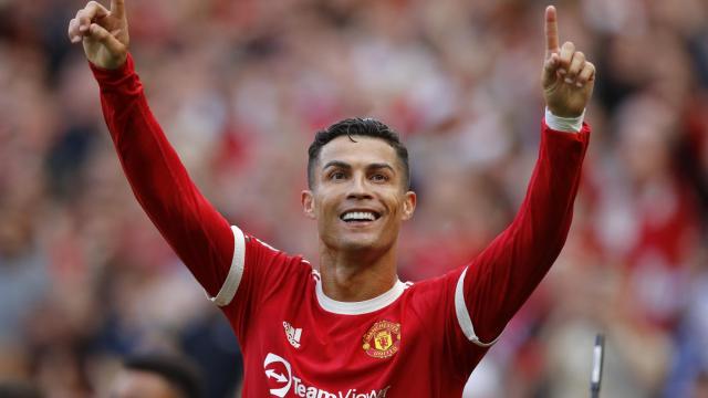 Cristiano Ronaldo en su primer partido en Old Trafford en su 'redebut' con el Manchester United