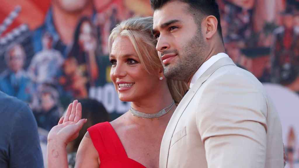 Britney Spears with her fiancé Sam Asghari.