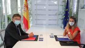 Ximo Puig y Yolanda Díaz, reunidos hoy en Alicante.