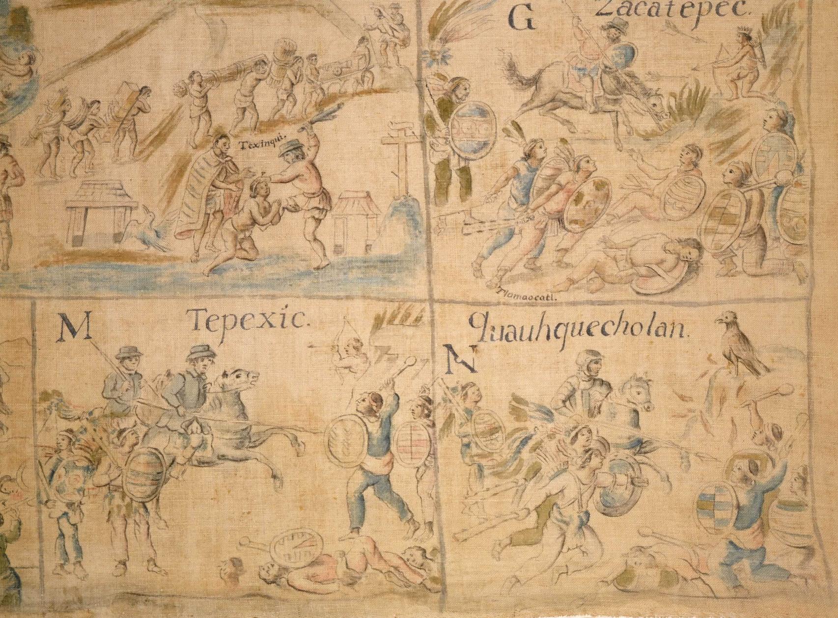 Detalle del 'Lienzo de Tlaxcala'.