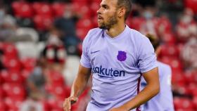 Martin Braithwaite, en un partido del FC Barcelona de la temporada 2021/2022