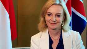 FILE PHOTO: British trade minister Liz Truss speaks to Reuters after signing a free trade agreement with Singapore, in Singapore