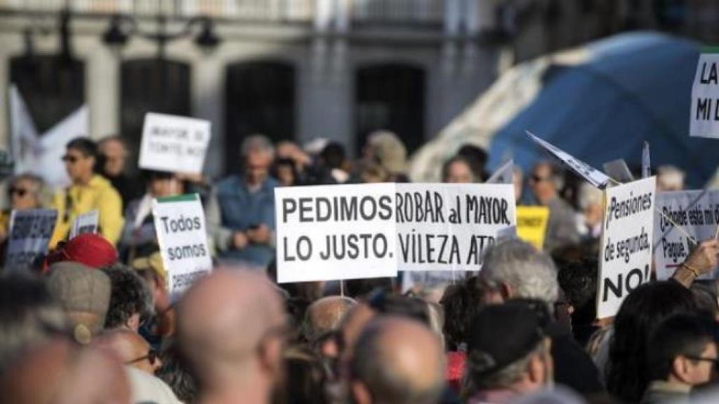 Archive image of a demonstration of pensioners