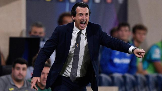 Unai Emery, en un partido del Villarreal en la temporada 2021/2022