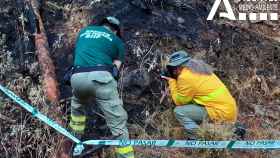 Varios técnicos trabajan en la investigación del incendio de Málaga.