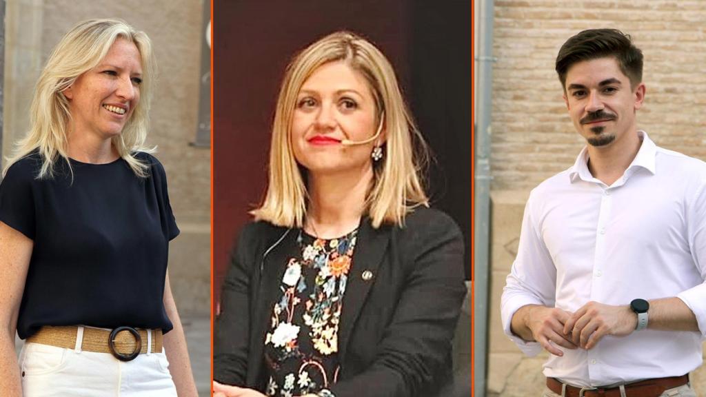 La nueva secretaria de Organización de Cs, María José Ros; la nueva secretaria de Acción Institucional, Paqui Pérez y el nuevo secretario de Comunicación, José Luis Ros.
