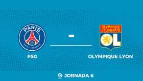 Cartel del partido entre el PSG y el Olympique de Lyon de la Ligue-1