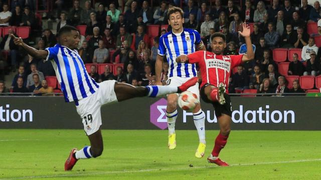 Aleksander Isak, en el PSV - Real Sociedad de la Europa League 2021/2022