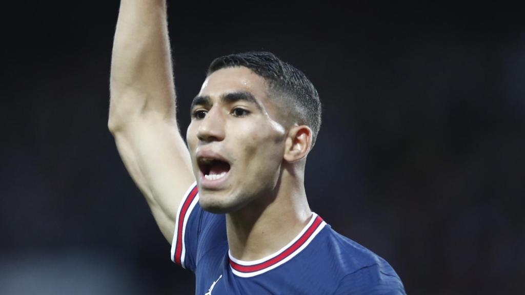 Achraf Hakimi, en un partido del PSG en la temporada 2021/2022
