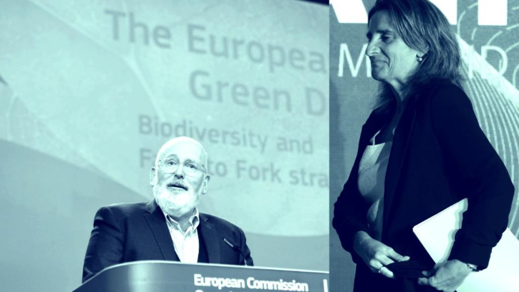 Frans Timmermans y Teresa Ribera.