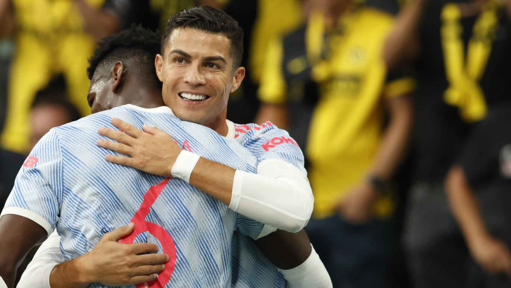 Paul Pogba y Cristiano Ronaldo, durante un partido del Manchester City
