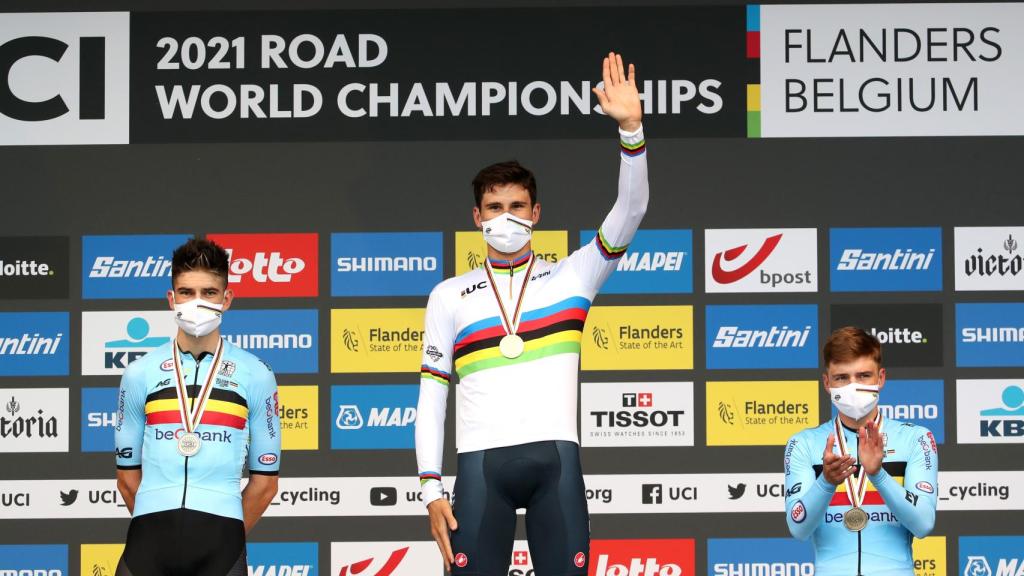 Filippo Ganna, campeón del mundo de contrarreloj por delante de Van Aert y Evenepoel