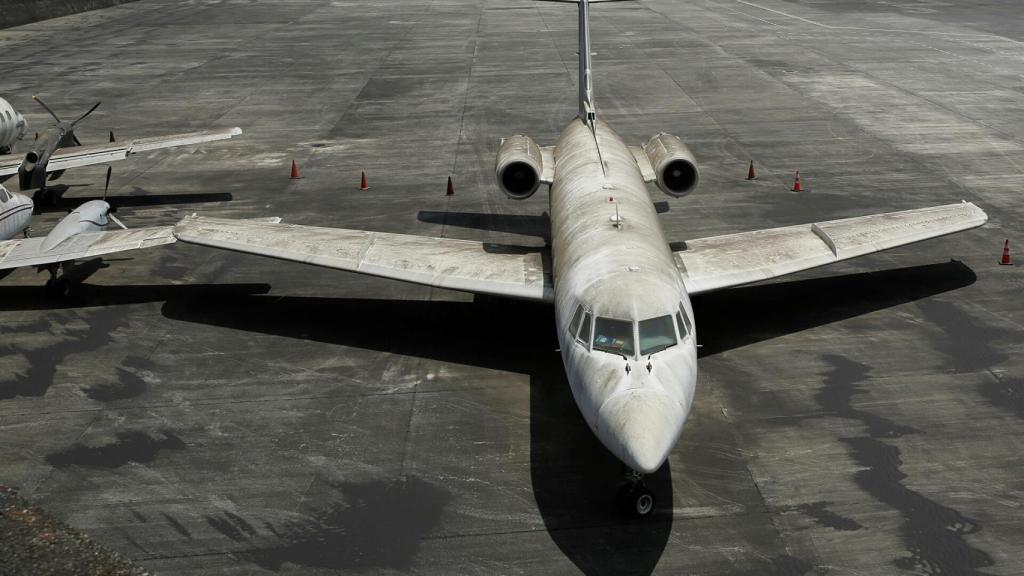 Private jet with ashes