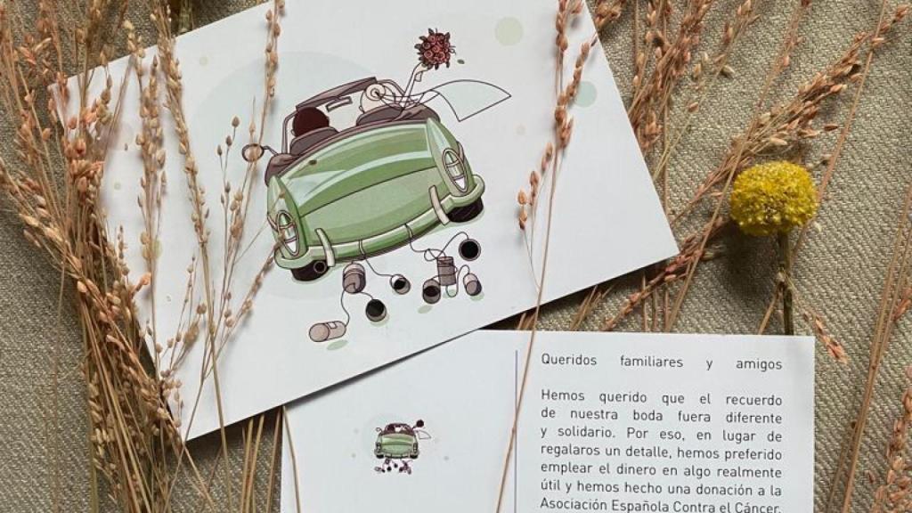 Tarjeta que recibieron los invitados a la boda