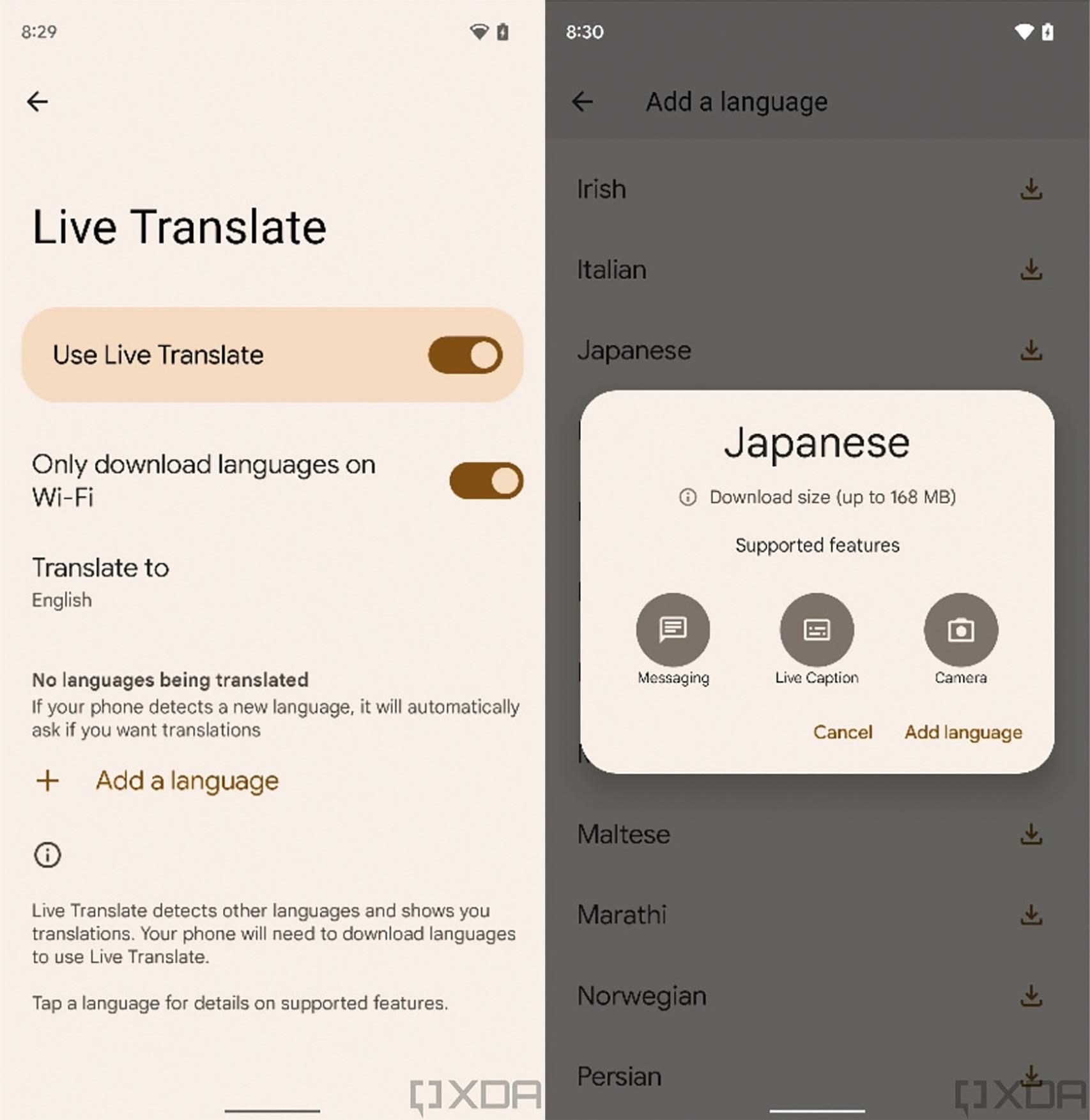 Live Translate en japonés