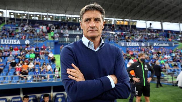 Míchel, en un partido del Getafe de La Liga 2021/2022