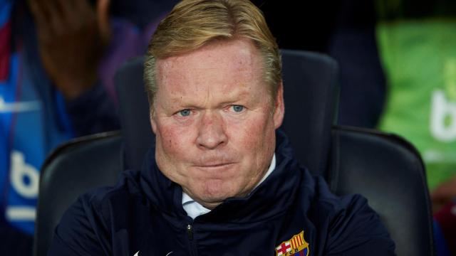 Koeman, en el banquillo del Barça