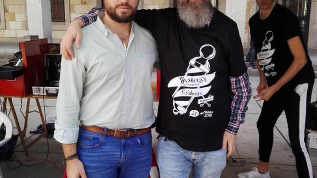 José Felix Martín durante el evento Barberos Solidarios a favor del Banco de Alimentos en 2018