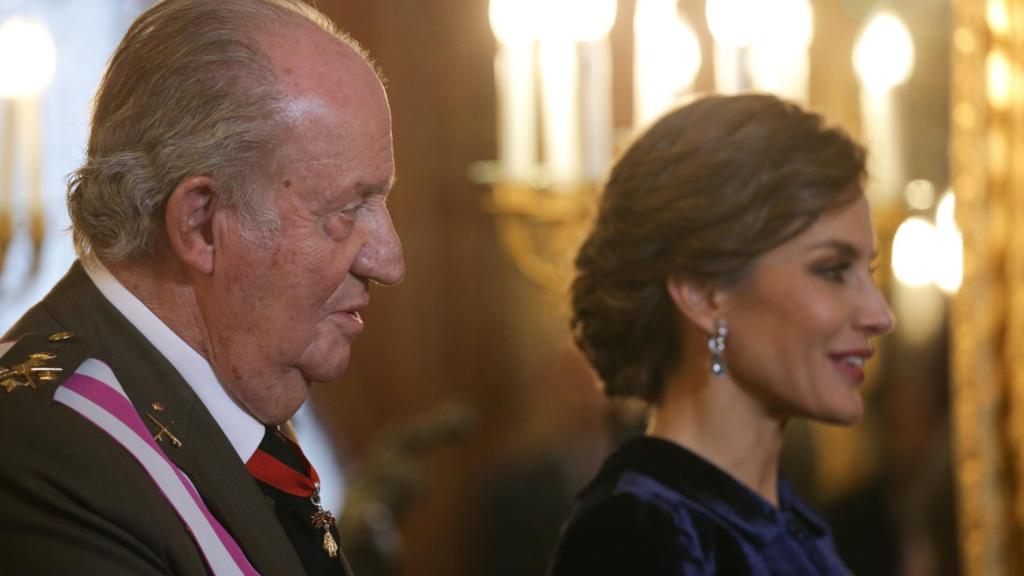 Queen Letizia and King Juan Carlos during the Military Easter in January 2018.