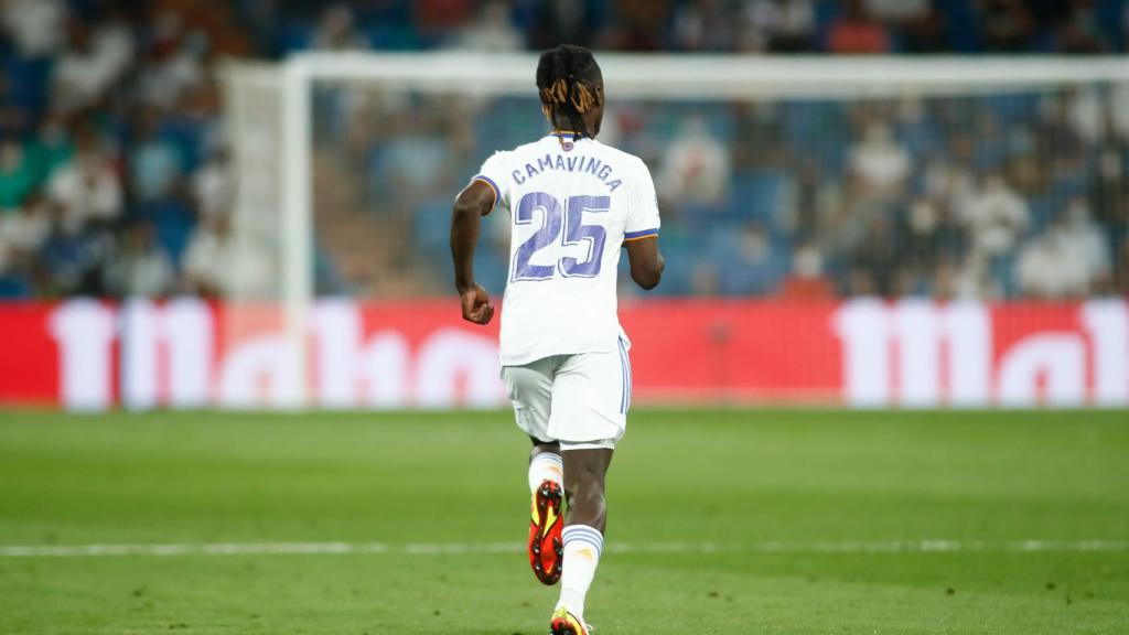 Eduardo Camavinga, en un partido del Real Madrid en la temporada 2021/2022