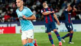 Iago Aspas celebra su gol ante el Levante