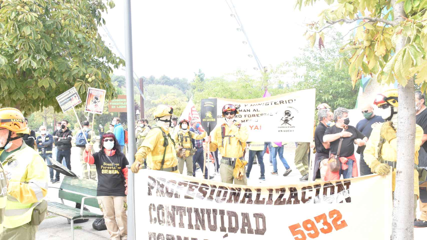 Protesta de los bomberos forestales
