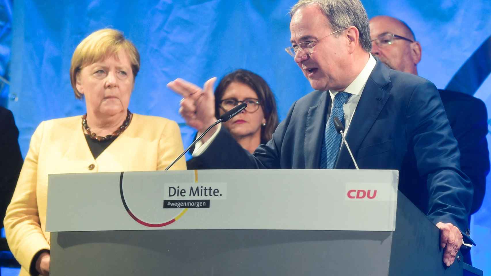 Angela Merkel y Armin Laschet, en campaña electoral
