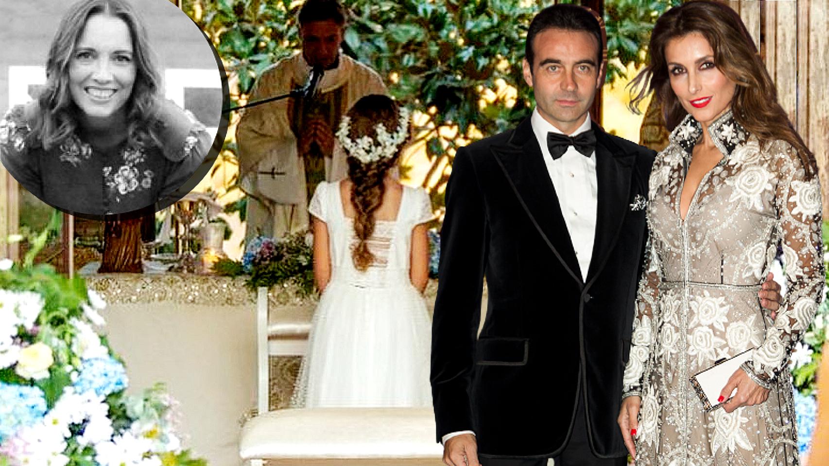 Imagen de Vanesa Pinedo junto a fotografías de Enrique Ponce, Paloma Cuevas y su hija, en un montaje de Jaleos.