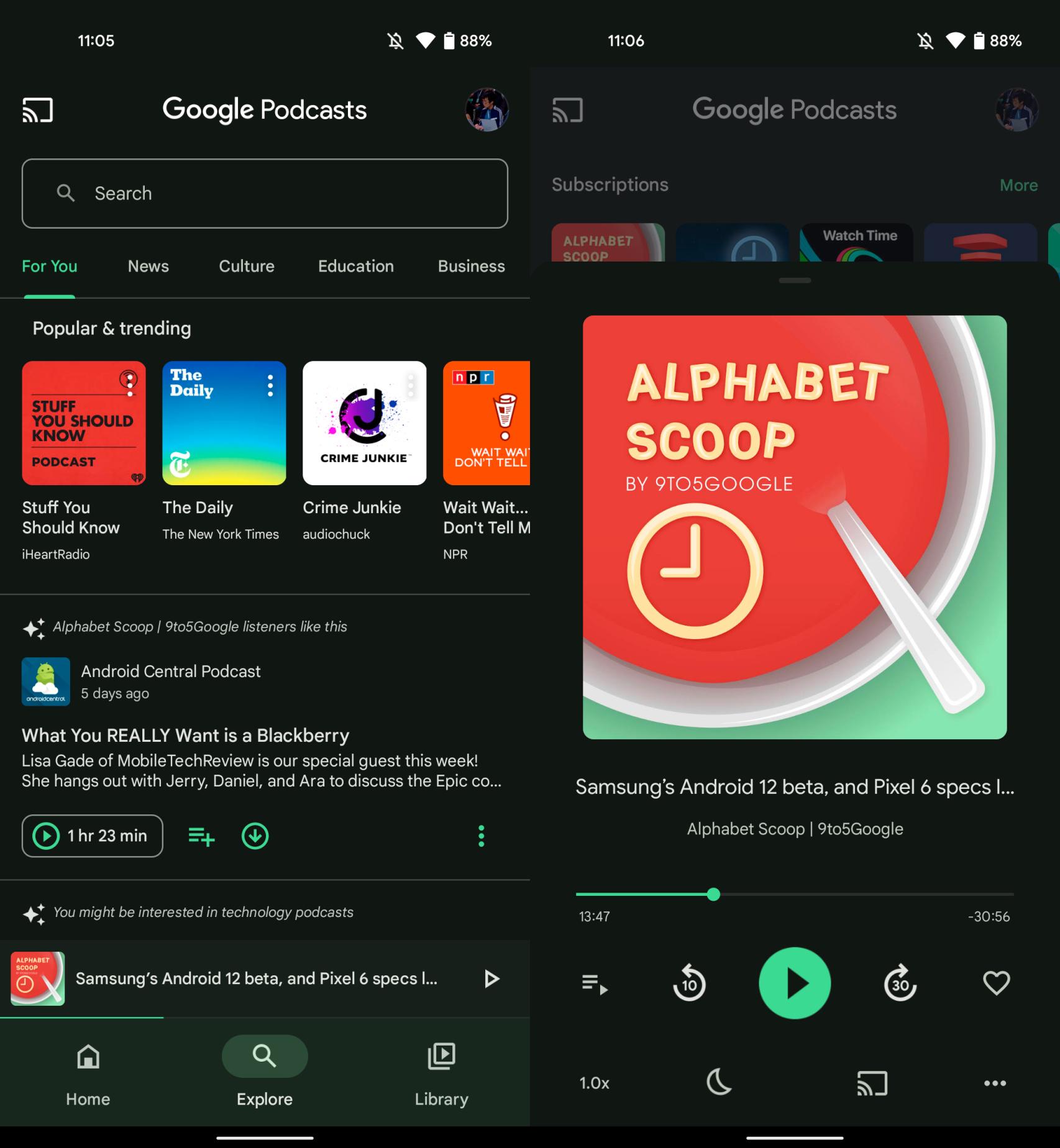 Material You en Google Podcasts
