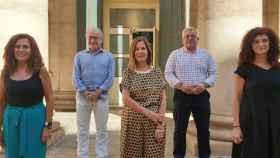 Los representantes de los tres propietarios del Teatro Principal de Alicante en la reciente presentación de su programación.